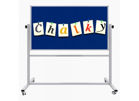 Chalky Mobil Tekerlekli Çift Taraflı Kumaş Pano 120x200 cm